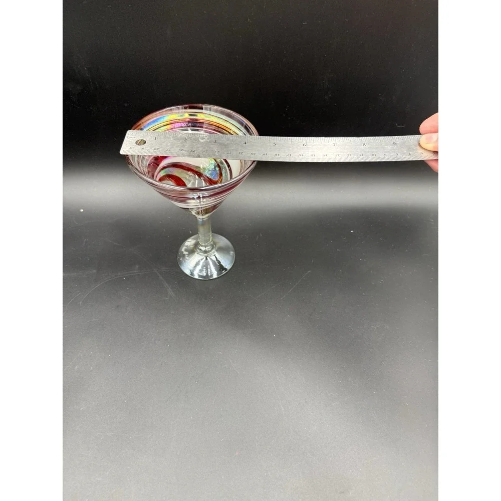 Hand Blown Pink White Orange Swirl Mexican Martini Glass – Recycled Art Glass
